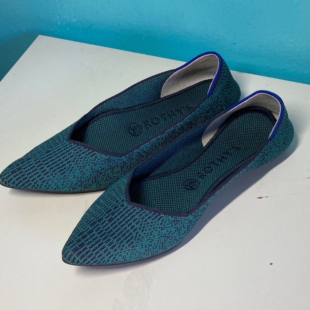 Green Pointy Toe Rothy’s Fits Womens Size 8 / 38.5 - Picture 2 of 12